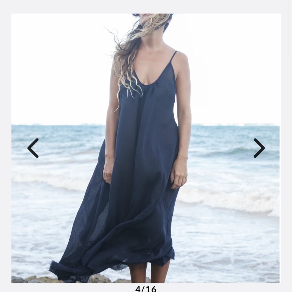 OMNIA Tulum Akumal Raw gauze dress black size small - Picture 2 of 13